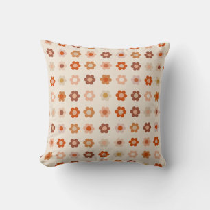 Cojín Decorativo Retro Floral Terracotta Beige