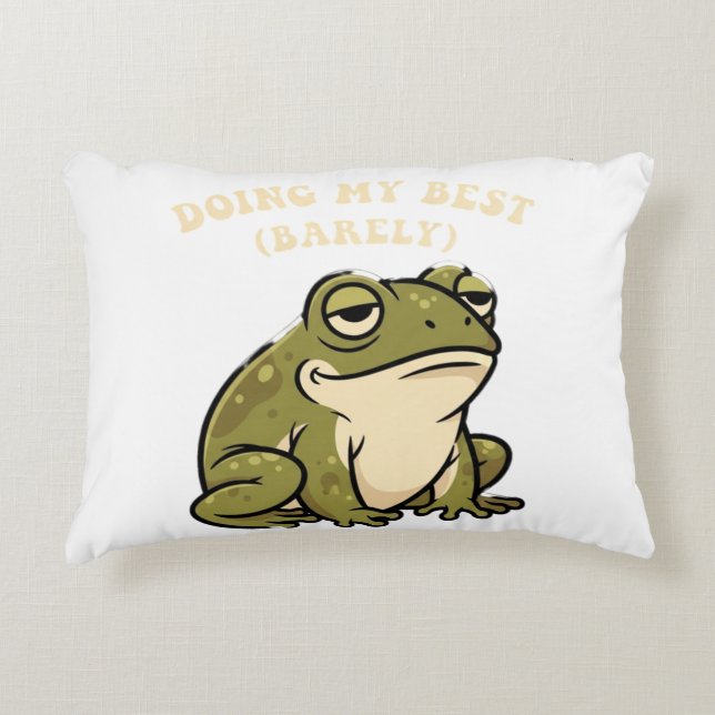 Cojín Decorativo Retro Frog Barely Trying Rectangular Pillow (Anverso)