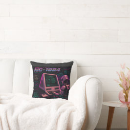 Cojín Decorativo Retro Futurista Robot Informático AI Vaporwave Neo