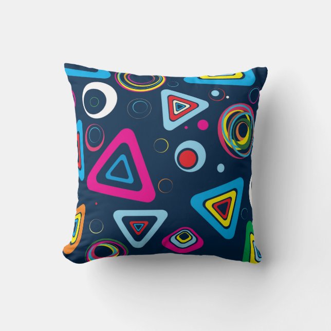 Cojín Decorativo Retro Geometric Vibes Throw Pillow (Anverso)