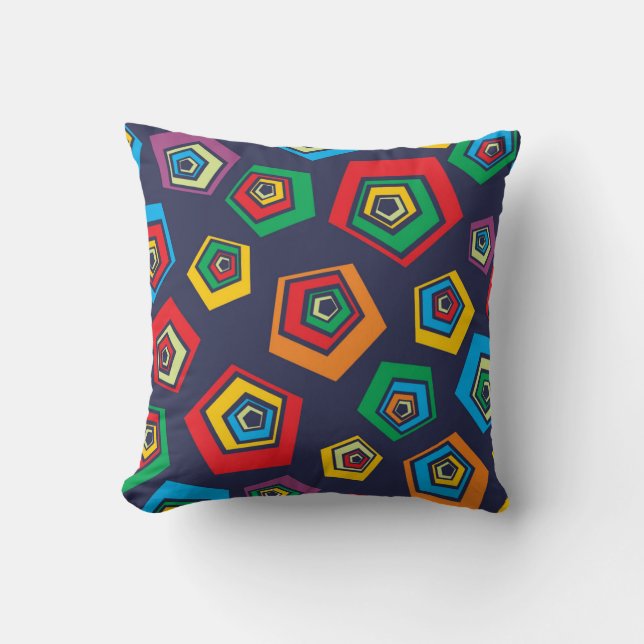 Cojín Decorativo Retro Geometric Vibes Throw Pillow (Anverso)