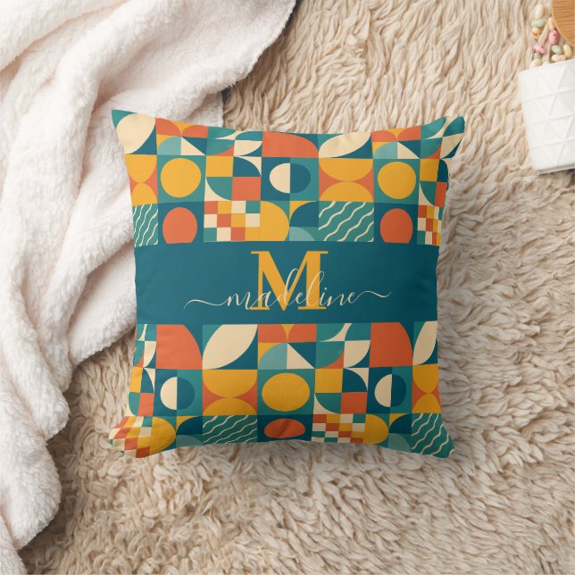 Cojín Decorativo Retro Geométrico Personalizado (Manta)