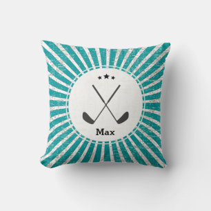 Cojín Decorativo Retro Golf Club Sunburst Star Grunge Personalizado