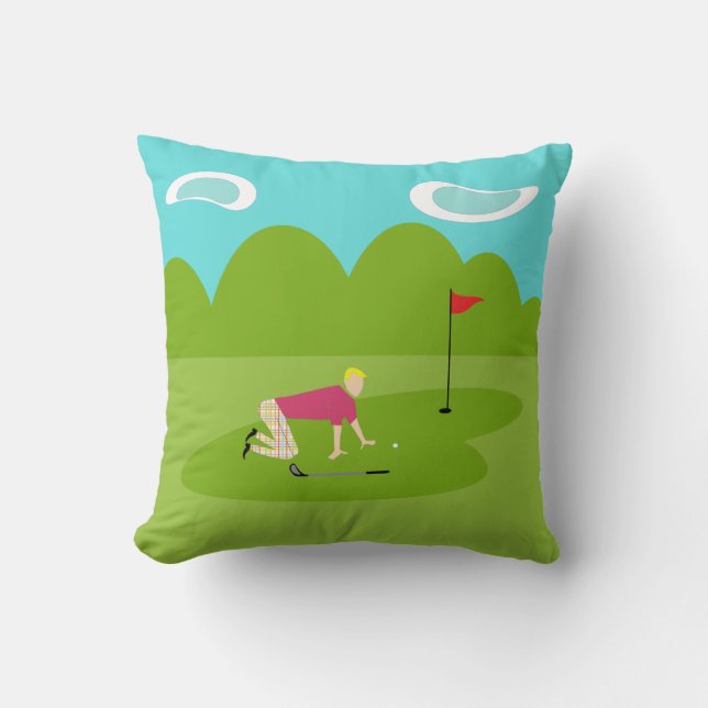 Cojín decorativo Retro Golfer (Anverso)