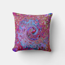 Retro Groovy Abstract Remolino de Lavanda y Magent