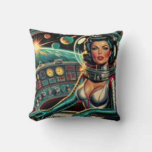 Cojín Decorativo ¡Retro impulsado por lápiz labial!