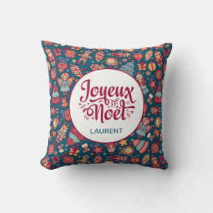 Cojín Decorativo Retro Joyeux Noel Personalizado