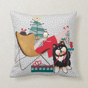 Cojín Decorativo RETRO LAPPY FIESTAS Perro finlandés de Laponia