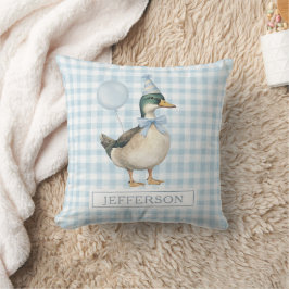 Cojín Decorativo Retro Mallard Pato Bebé Bebé Balón Azul Niño Nurse