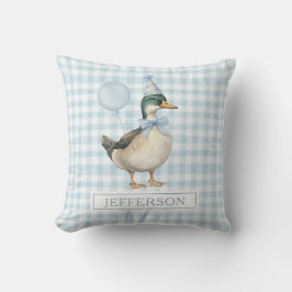 Cojín Decorativo Retro Mallard Pato Bebé Bebé Balón Azul Niño Nurse