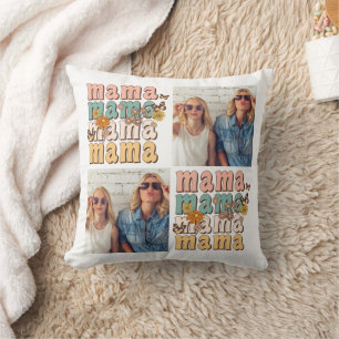 Cojín Decorativo Retro Mamá Collage de fotos Personalizado regalo d