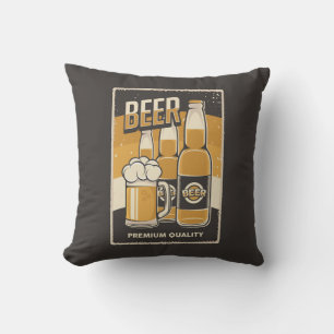 Cojín Decorativo Retro Man Cave Classic - Cerveza de botella fría