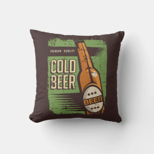 Cojín Decorativo Retro Man Cave Classic - Green Frío Botella Cervez