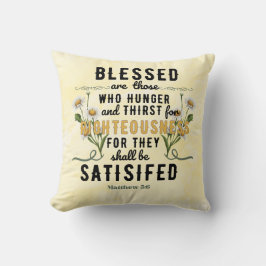 Cojín Decorativo Retro Matthew 5:6 Acuarela