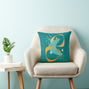 Cojín Decorativo Retro Mediados de Siglo Atómico Era Espacial 20 Ve