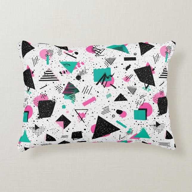 Cojín Decorativo Retro Memphis Geometric Pattern (Anverso)
