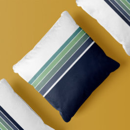 Cojín Decorativo Retro/Mod Blue y Green Stried