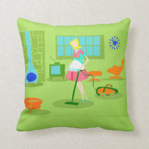 Cojín decorativo retro moderno del ama de casa de