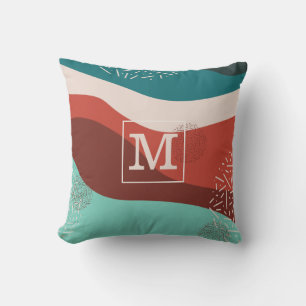 Cojín Decorativo Retro Monogram Personalized Throw Pillow
