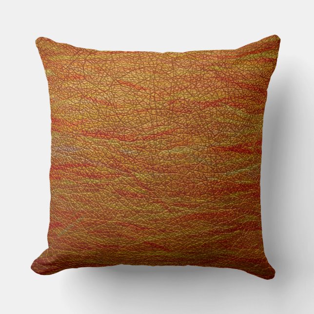 Cojín Decorativo Retro Naranja Look Leather (Anverso)