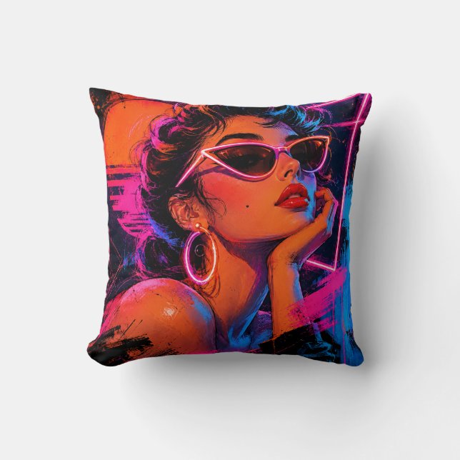 Cojín Decorativo Retro Neon (Anverso)