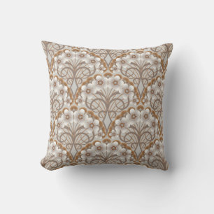 Cojín Decorativo Retro Nouveau: curvas de la naturaleza y flores et