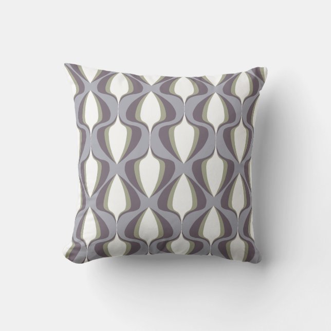 Cojín Decorativo Retro Ogee Gris (Anverso)