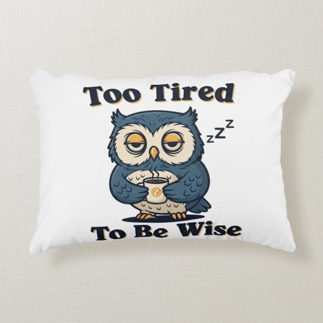 Cojín Decorativo Retro Owl Exhausted Humor Rectangular Pillow (Anverso)