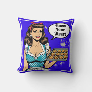 Cojín Decorativo Retro Pinup_ Bendice tu corazón