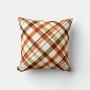 Cojín Decorativo Retro Plaid de Acción de Gracias