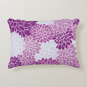 Cojín Decorativo Retro Purple Lilac Gray Dahlia