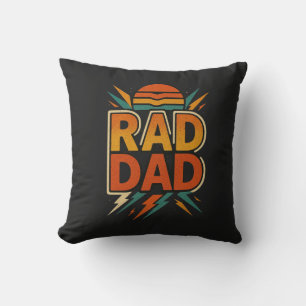 Cojín Decorativo Retro Rad Dad - Viejo Relámpago del atardecer Bolt