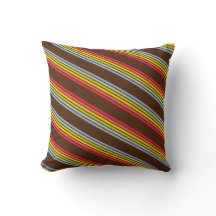 Retro Rainbow Diagonal Stripe Brown Vintage