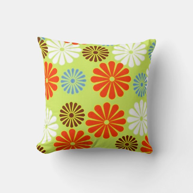Cojín Decorativo Retro Red Daisy (Anverso)