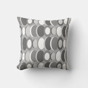 Cojín Decorativo Retro Resumen Círculos de Arte Gris