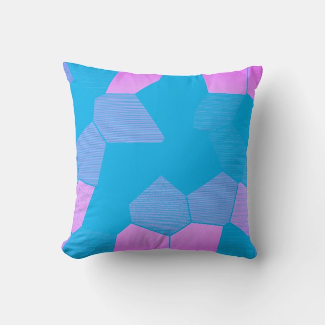 Cojín Decorativo Retro rosa/azul (Anverso)