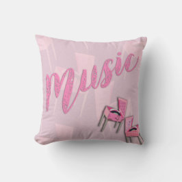 Cojín Decorativo Retro rosa musical