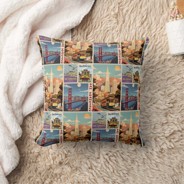 Cojín Decorativo Retro San Francisco Patchwork (Manta)