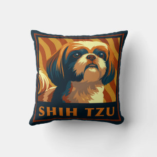 Cojín Decorativo Retro Shih Tzu Cuppy Dog
