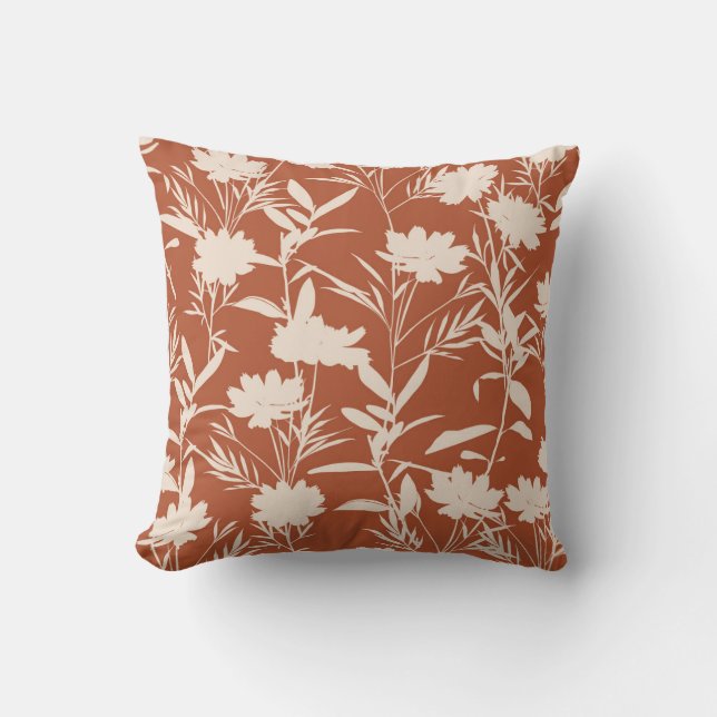 Cojín Decorativo Retro silhouette meadow flowers seamless pattern i (Anverso)