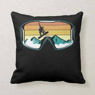 Cojín Decorativo Retro Snowboarding Freestyle Jump Snow Mountain