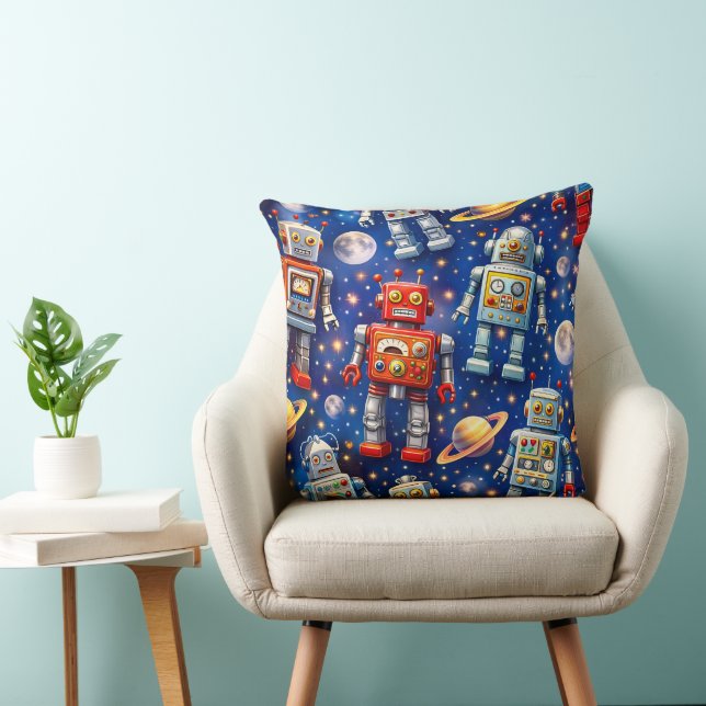 Cojín Decorativo Retro space robots Galactic voyage decorative thro (Silla)