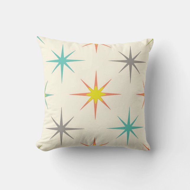 Cojín Decorativo Retro Starburst Mid-Century Pattern (Anverso)