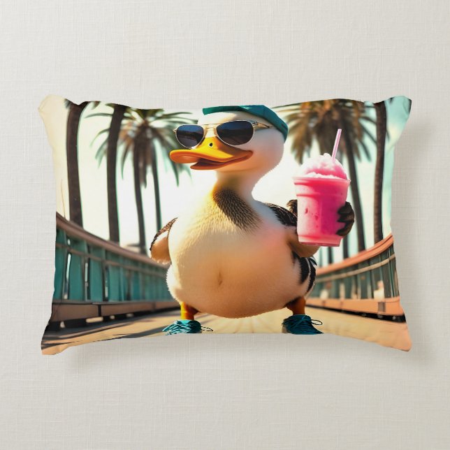 Cojín Decorativo Retro Summer Funny Roller Duck (Anverso)