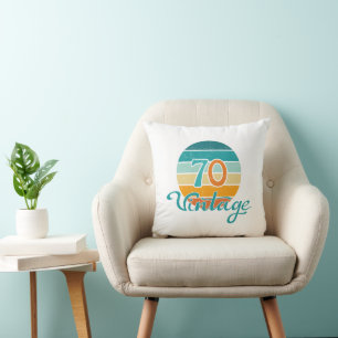 Cojín Decorativo Retro Sunset 70 Vintage Distressed