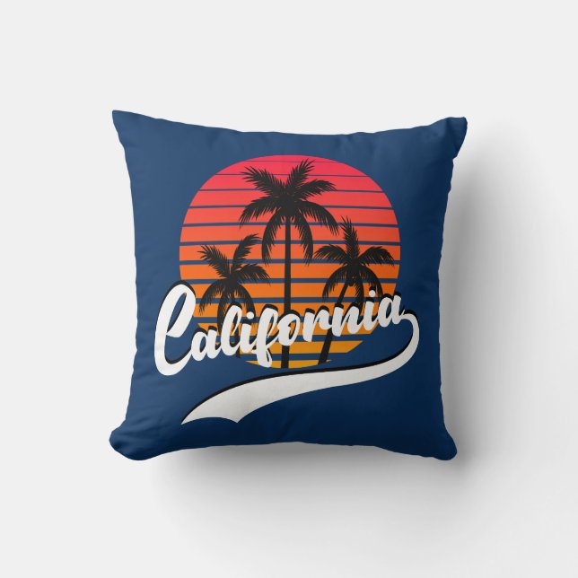 Cojín decorativo Retro Sunset de California (Anverso)