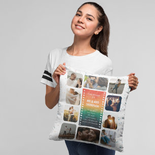 Cojín Decorativo Retro Sunset Photo Mr. y Mrs. 2º Aniversario