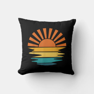 Cojín Decorativo Retro Sunset Rays Wavy Vintage Retro Sunshine Sun