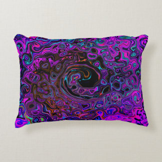 Cojín Decorativo Retro Torbellino Líquido Negro y Magenta Alucinant
