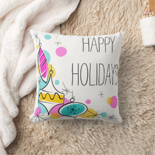 Cojín Decorativo Retro Tree Baubles Corner Holidays square